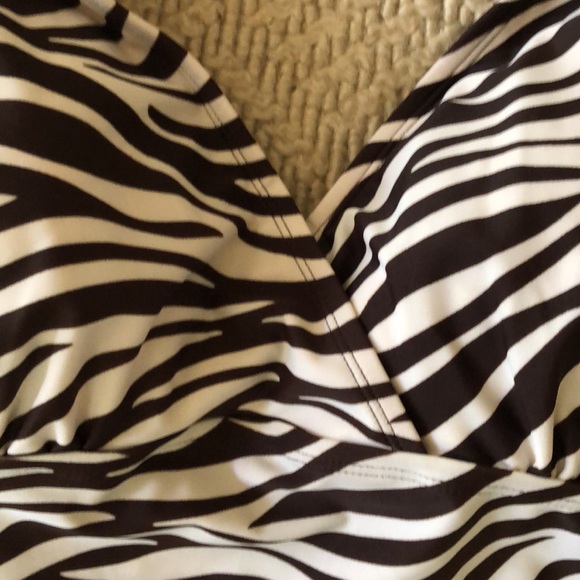NWOT plus size built in bra top zebra print tankini top - Picture 5 of 12